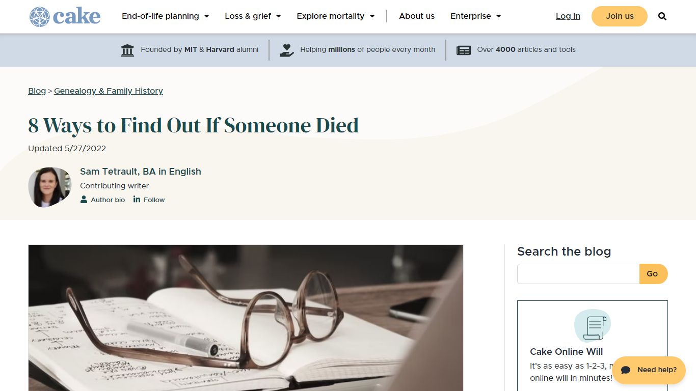 8 Ways to Find Out If Someone Died | Cake Blog