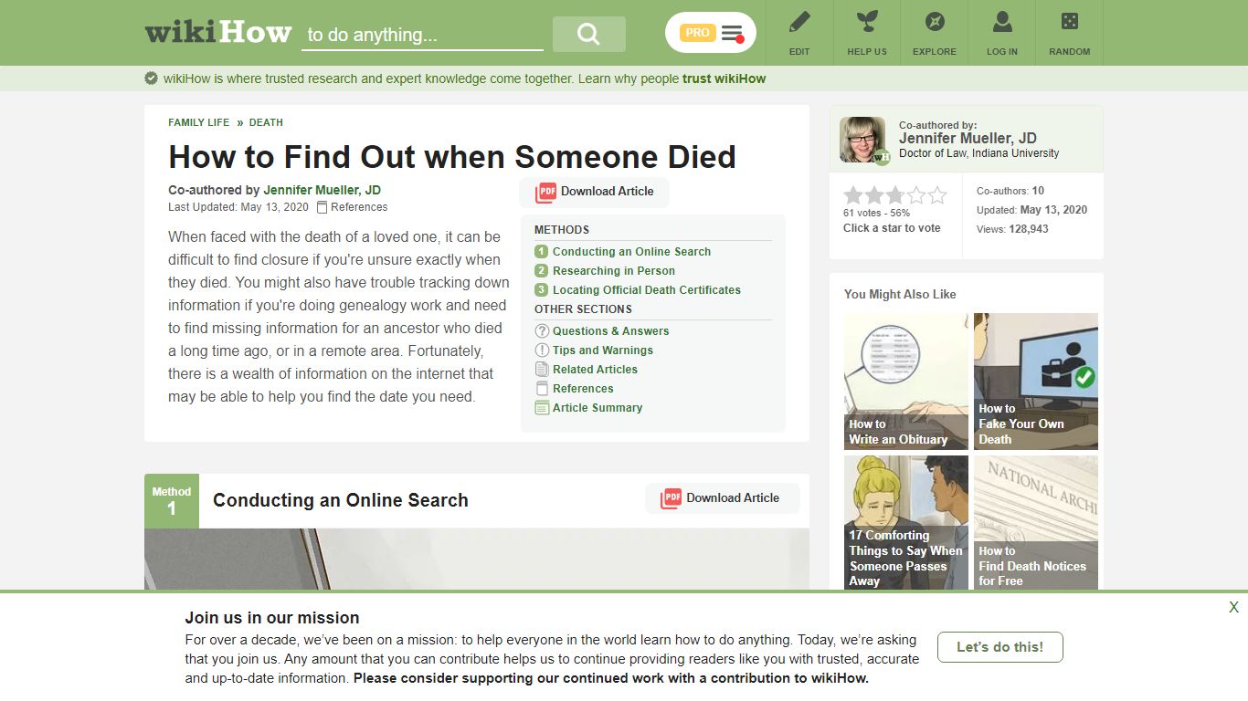 3 Ways to Find Out when Someone Died - wikiHow