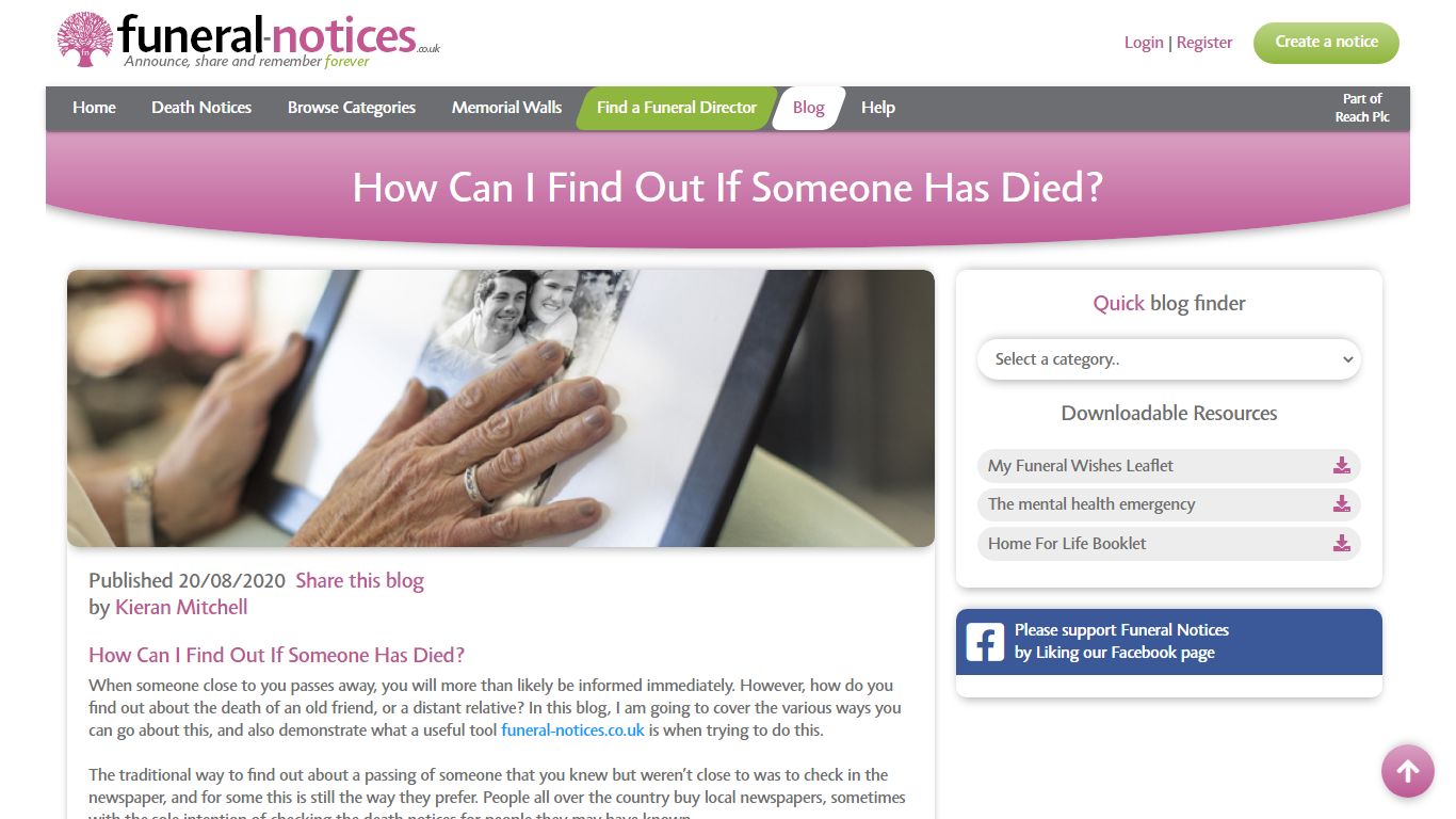 How Can I Find Out If Someone Has Died? - Funeral Notices