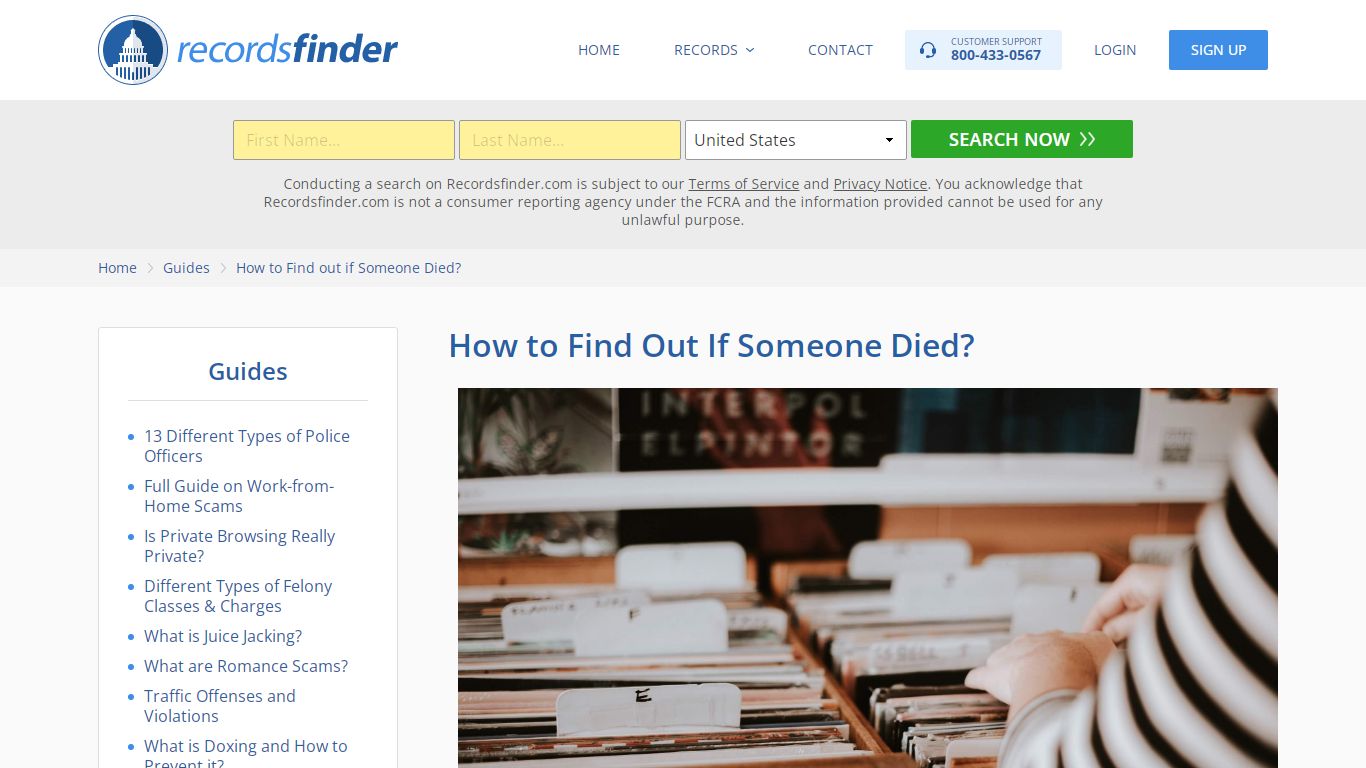 How to Find out if Someone Died in US? - RecordsFinder