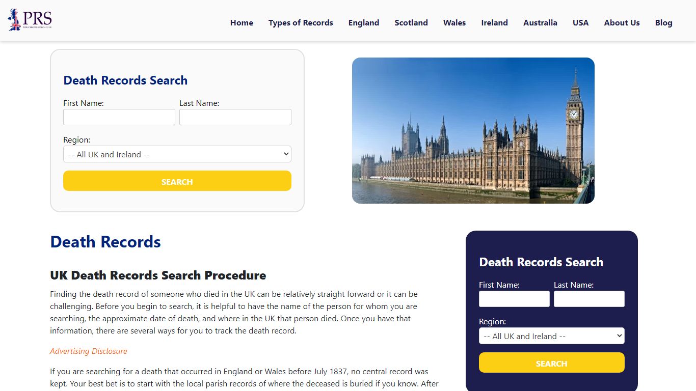 UK Death Records Are Easy To Locate Using Public Records
